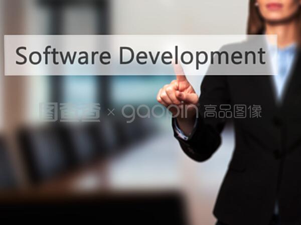 探索软件开发新路径 女商人按TOU按钮，引领计算机软件技术开发与销售